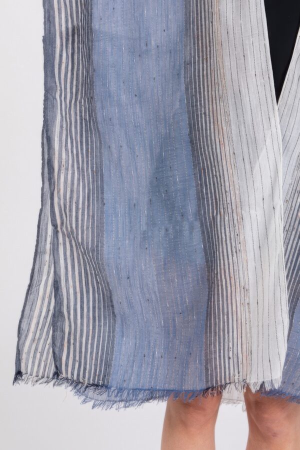 Two-Tone Striped Kimono Cover-Up – Lightweight Beach Wrap