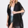 Crochet Kimono Cover-Up with Tassel Trim