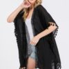 Crochet Kimono Cover-Up with Tassel Trim