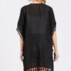 Crochet Kimono Cover-Up with Tassel Trim