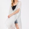 Crochet Kimono Cover-Up with Tassel Trim
