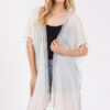 Crochet Kimono Cover-Up with Tassel Trim