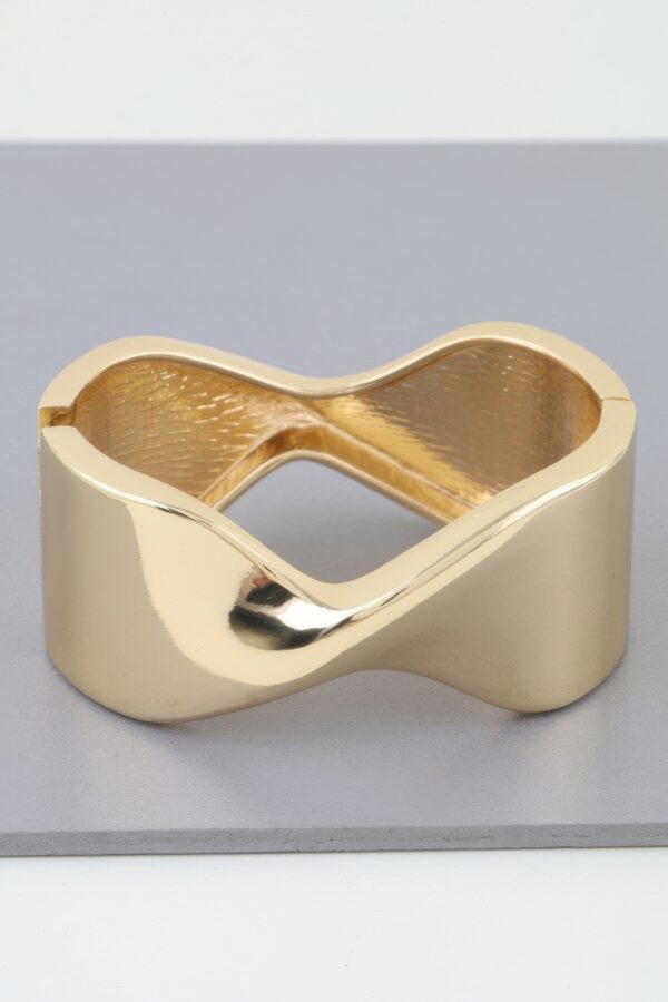 Twisted Open Cuff Bracelet – High-Shine Polished