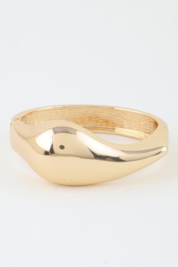 Polished Teardrop Cuff Bracelet – Sculptural Open Design