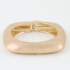 Matte Cubic Open Cuff Bracelet – Oval Matte Gold