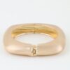 Matte Cubic Open Cuff Bracelet – Oval Matte Gold
