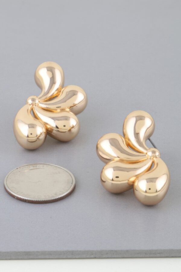 Flower Halves Teardrop Earrings – Gold-Plated