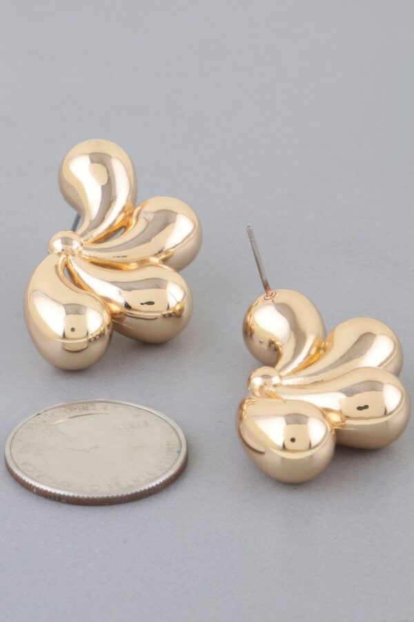 Flower Halves Teardrop Earrings – Gold-Plated