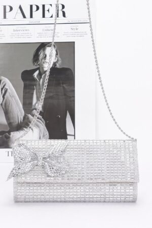 Rhinestone Bow Evening Clutch – Sparkle Party Bag