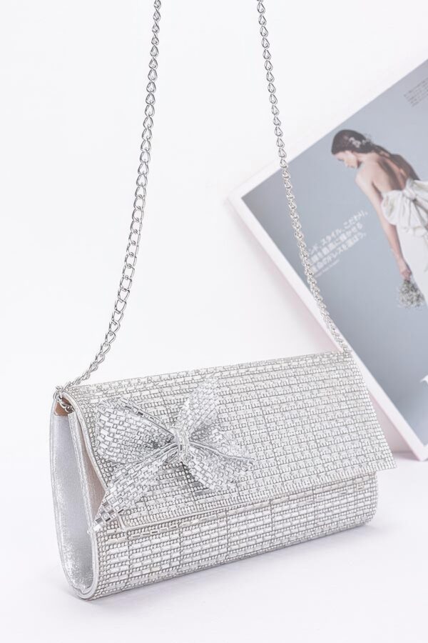 Rhinestone Bow Evening Clutch – Sparkle Party Bag
