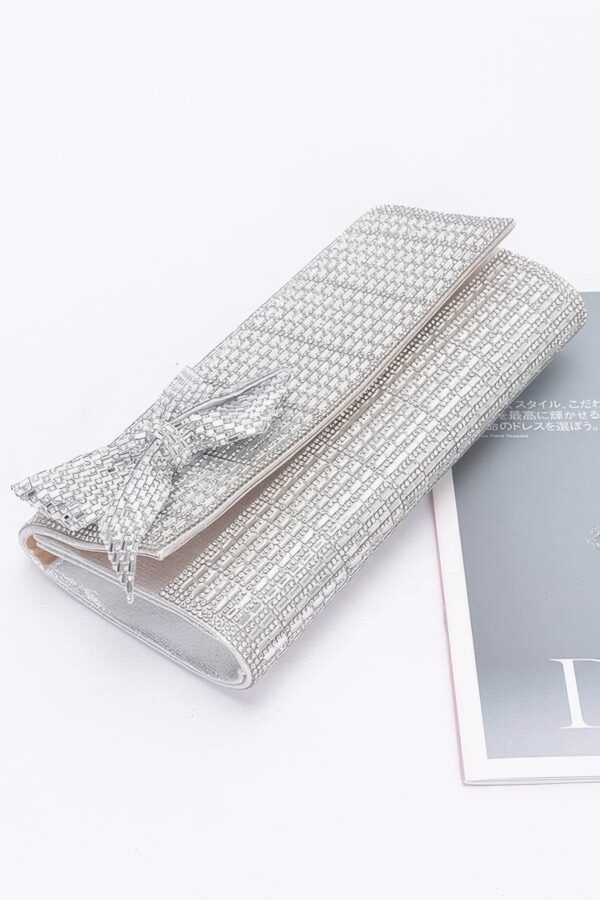 Rhinestone Bow Evening Clutch – Sparkle Party Bag
