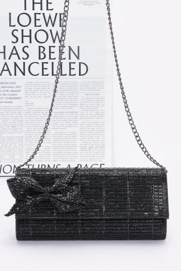 Rhinestone Bow Evening Clutch – Sparkle Party Bag