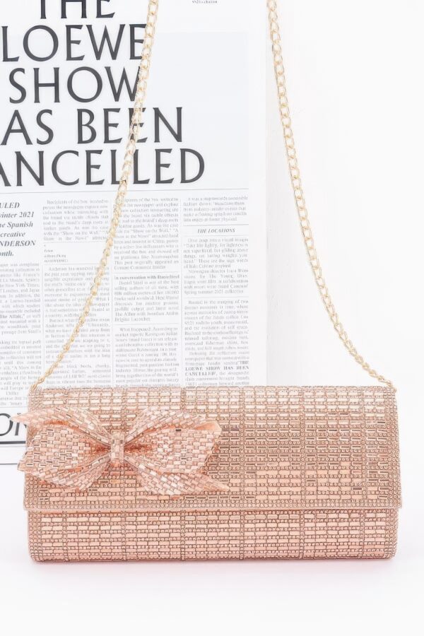 Rhinestone Bow Evening Clutch – Sparkle Party Bag