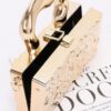 Metallic Acrylic Box Clutch with Removable Chain