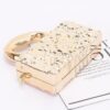 Metallic Acrylic Box Clutch with Removable Chain