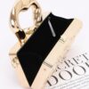 Metallic Acrylic Box Clutch with Removable Chain