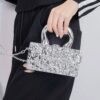 Metallic Acrylic Box Clutch with Removable Chain