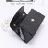 Metallic Flap Bag with Pearl-Accent Handle