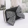 Rhinestone Ribbon Nylon Hard-Case Clutch