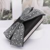Rhinestone Ribbon Nylon Hard-Case Clutch