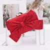 Rhinestone Ribbon Nylon Hard-Case Clutch
