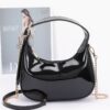 Enamel Hobo Bag with Chain Strap