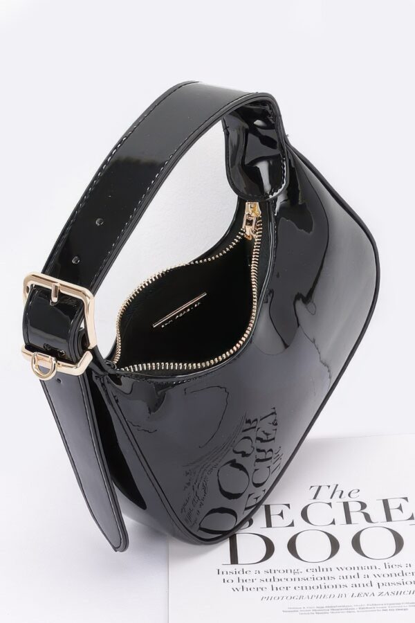 Enamel Hobo Bag with Chain Strap