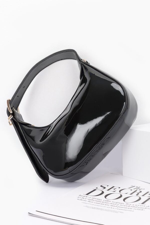 Enamel Hobo Bag with Chain Strap