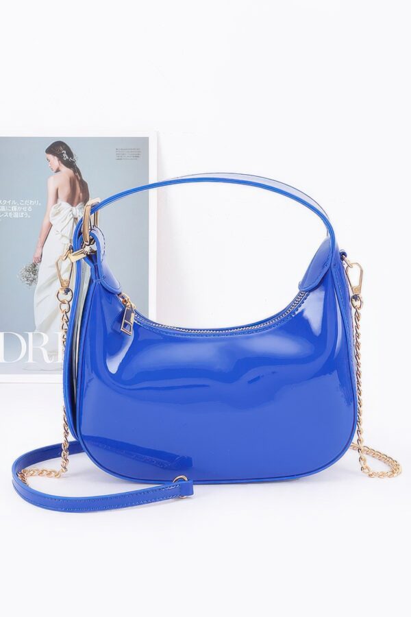 Enamel Hobo Bag with Chain Strap