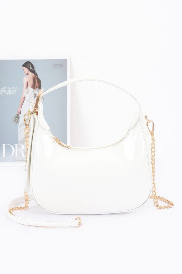 Enamel Hobo Bag with Chain Strap