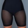 High-Waisted Seamless Boyshorts with Sheer Panels