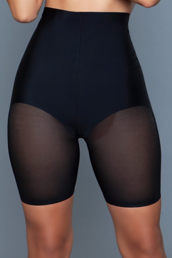 High-Waisted Seamless Boyshorts with Sheer Panels