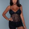 Paris Lace-Trim Cami & Short Set – Lightweight Knit