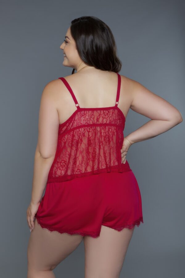 Paris Lace-Trim Cami & Short Set – Lightweight Knit