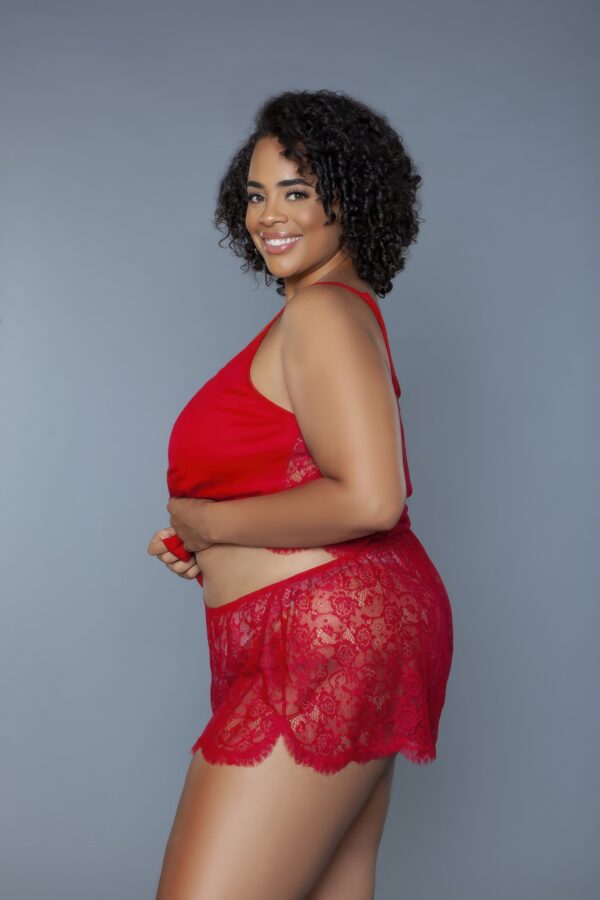 Peyton Jersey & Lace Sleep Set – Sheer Back Cami