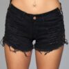 Looped In Distressed Lace-Up Shorts