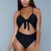 Delaney One-Piece Swimsuit – Tie-Front Cut-Out