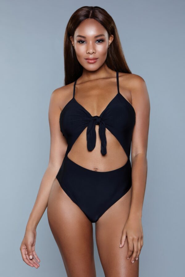 Delaney One-Piece Swimsuit – Tie-Front Cut-Out