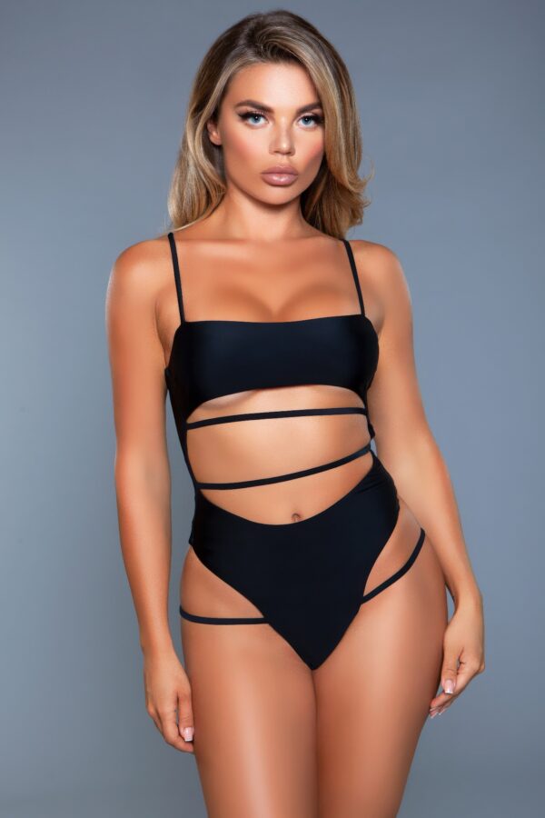 Venetia Bandeau One-Piece Swimsuit – Strappy Cut-Out