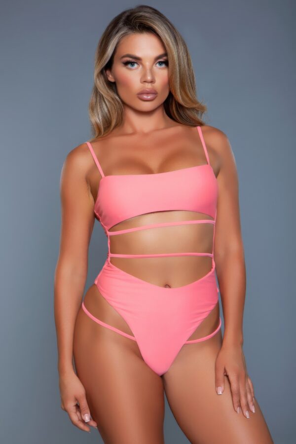 Venetia Bandeau One-Piece Swimsuit – Strappy Cut-Out