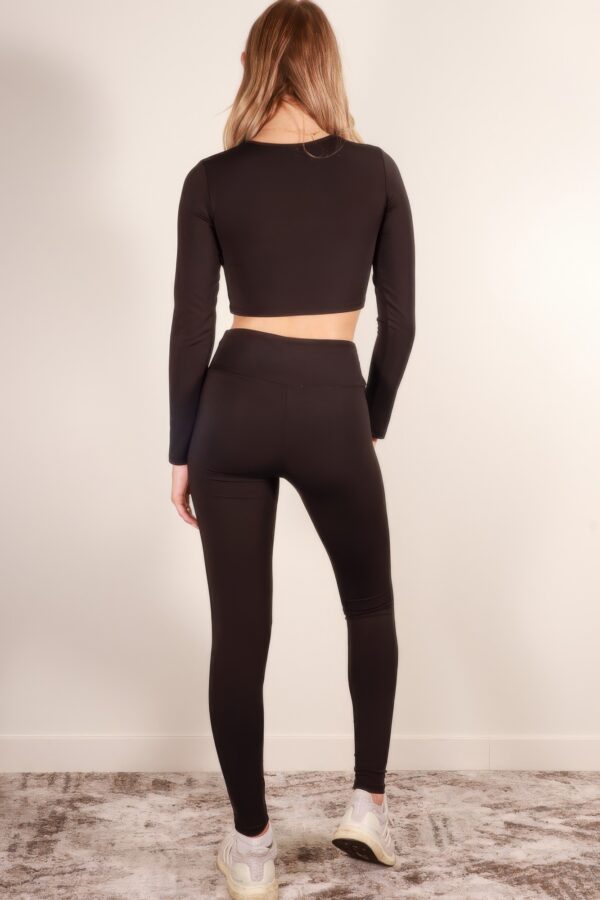 Long Sleeve Crop Top & High-Waist Leggings Set