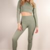 Long Sleeve Crop Top & High-Waist Leggings Set