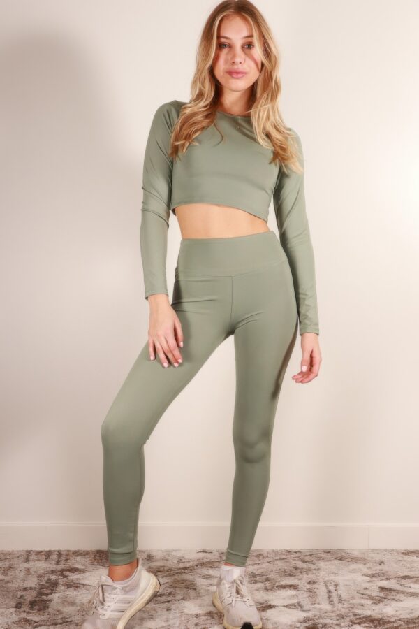 Long Sleeve Crop Top & High-Waist Leggings Set
