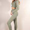 Long Sleeve Crop Top & High-Waist Leggings Set