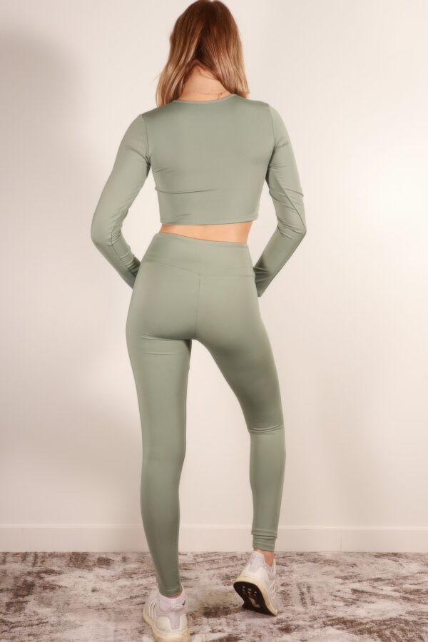 Long Sleeve Crop Top & High-Waist Leggings Set