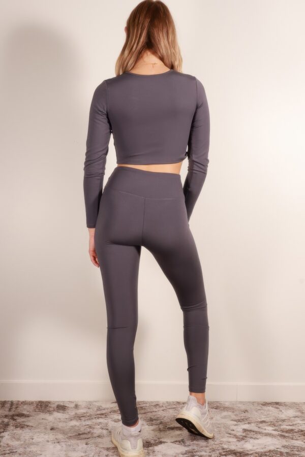 Long Sleeve Crop Top & High-Waist Leggings Set
