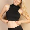 High-Neck Racerback Sleeveless Top – Four-Way Stretch
