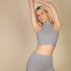 High-Neck Racerback Sleeveless Top – Four-Way Stretch