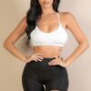 Racerback Cutout Sports Bra – Polyamide-Elastane