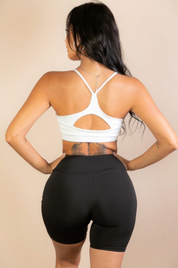 Racerback Cutout Sports Bra – Polyamide-Elastane